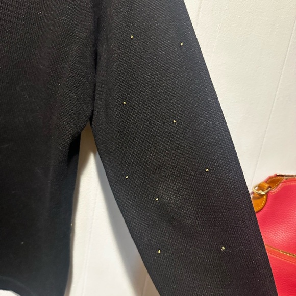 Berek holiday nativity scene women’s black cardigan sweater size m glitz, glam - Picture 4 of 6